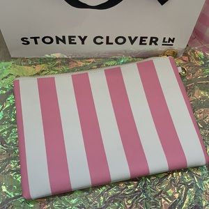 Pink Striped Flat Pouch- LIMITED COLLECTION